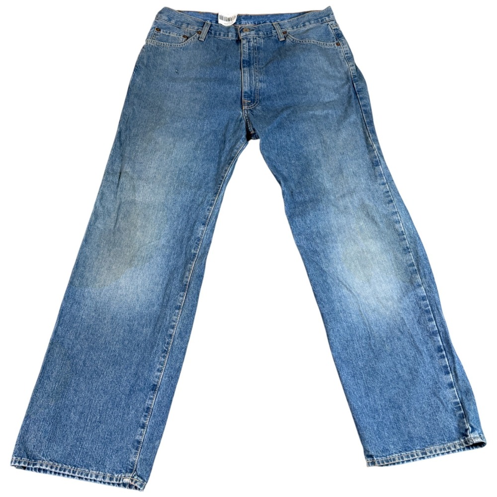 Polo Ralph Lauren Authentic Jeans Mens 36 Blue Denim Loose Fit Straight‎ Zip Fly